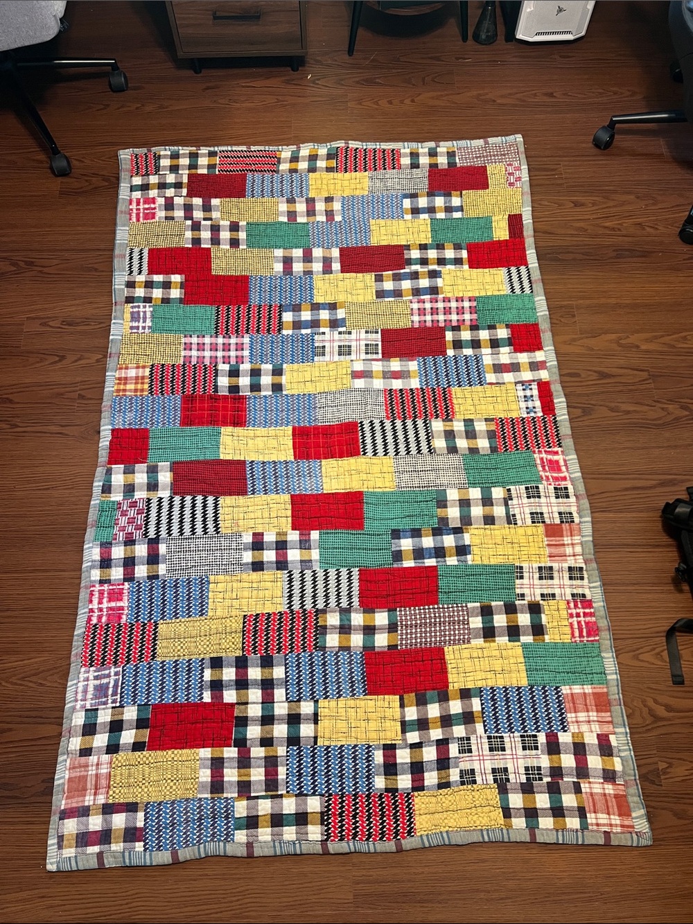 Colorful Patchwork Quilted Throw - Multicolor
